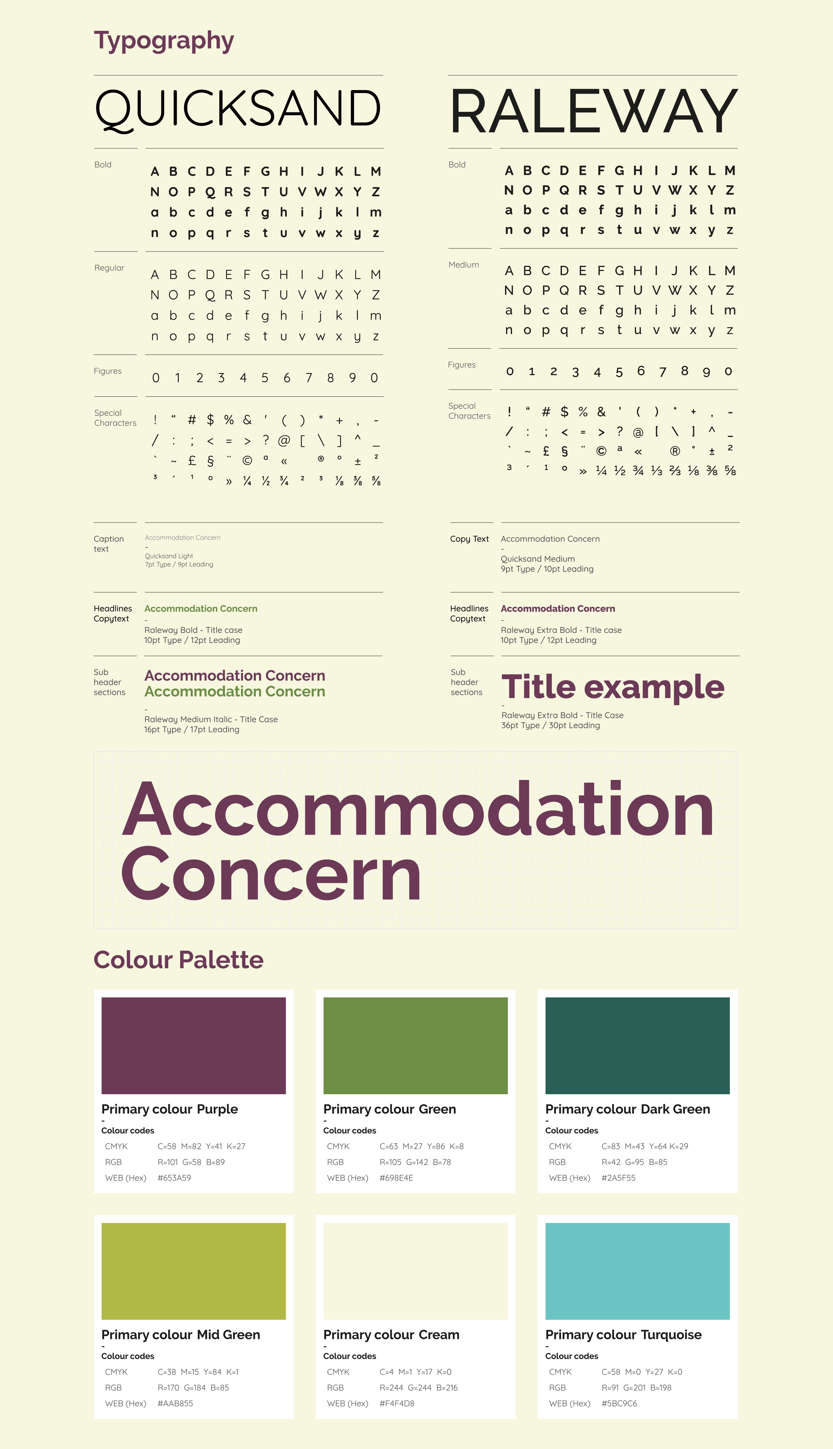 Accommodation Concern, branding print and digital