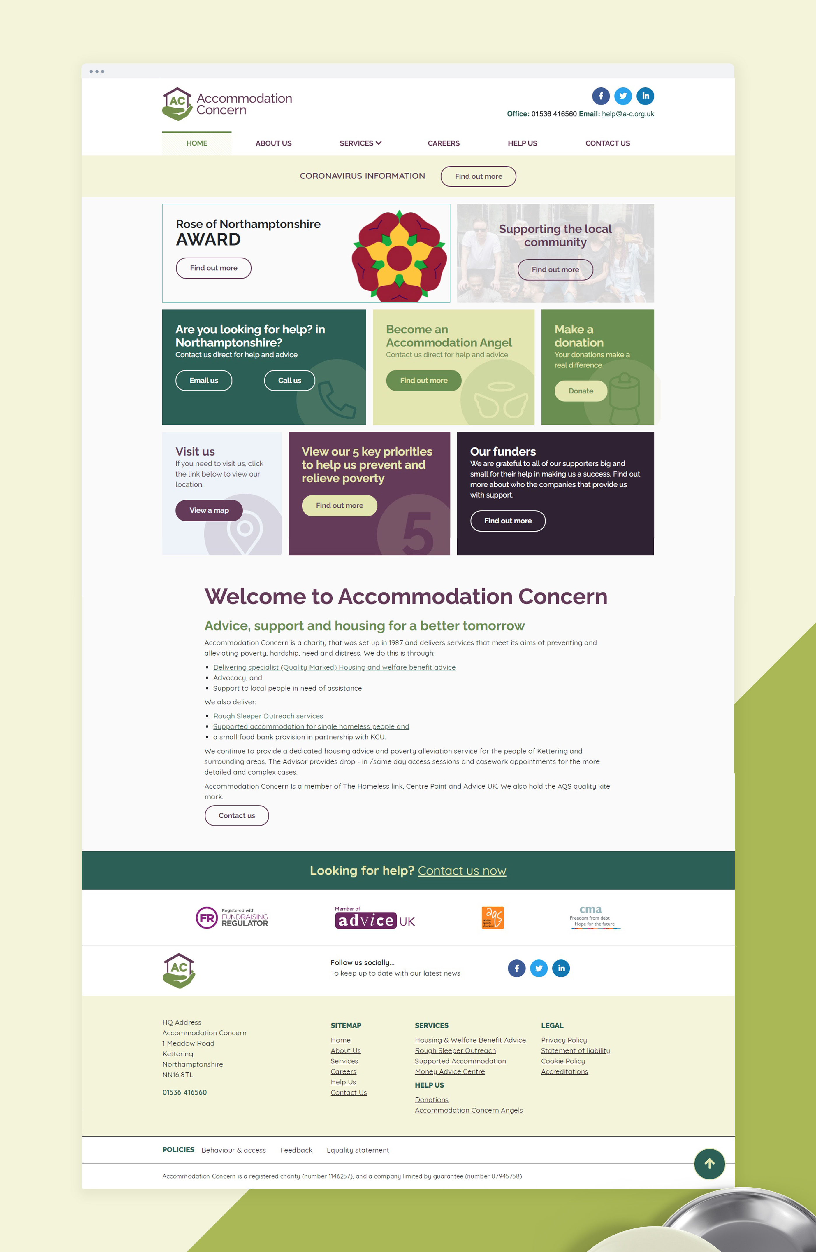 Accommodation Concern, branding print and digital