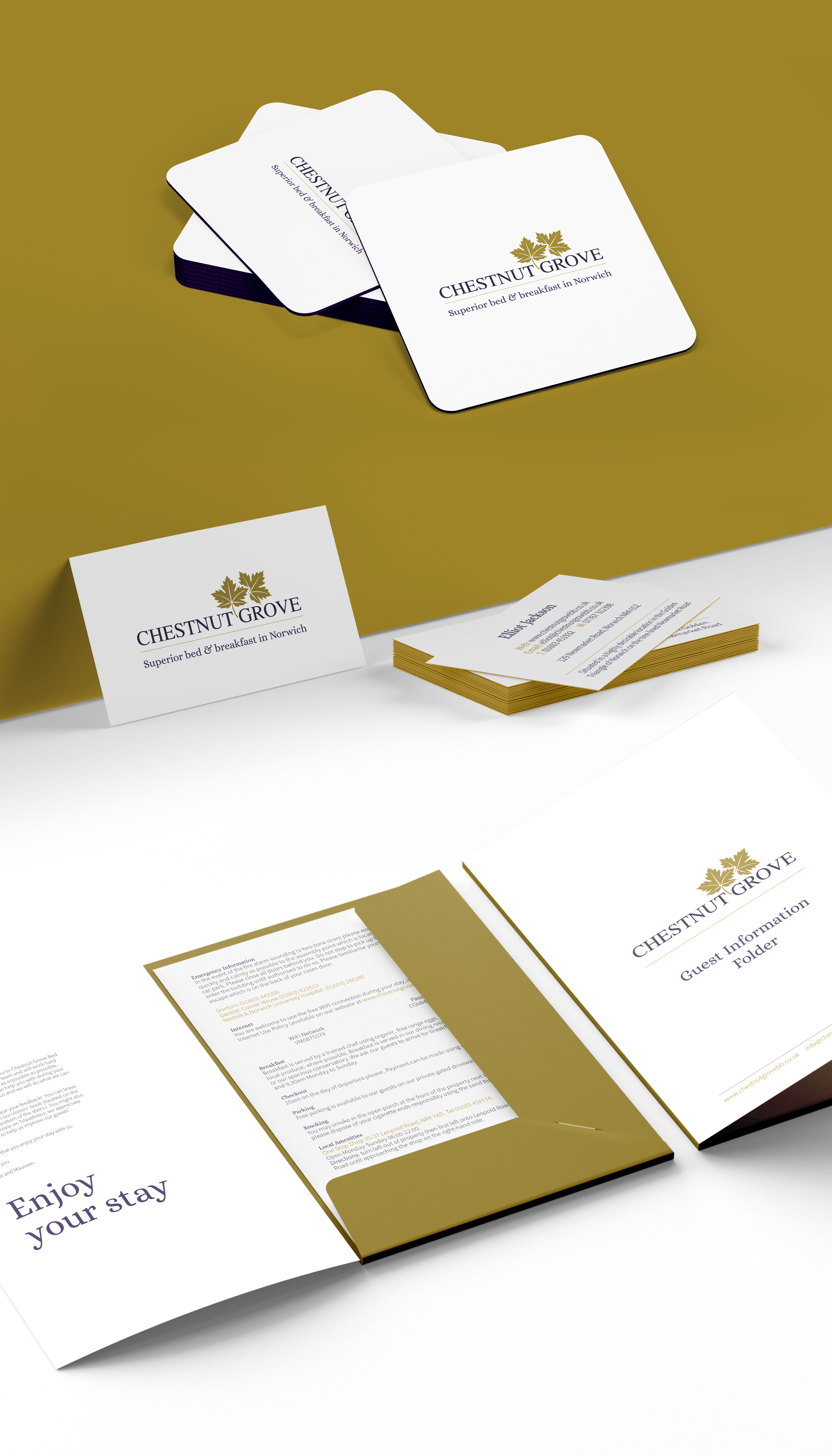 Chestnut Grove, print and digital based design and development