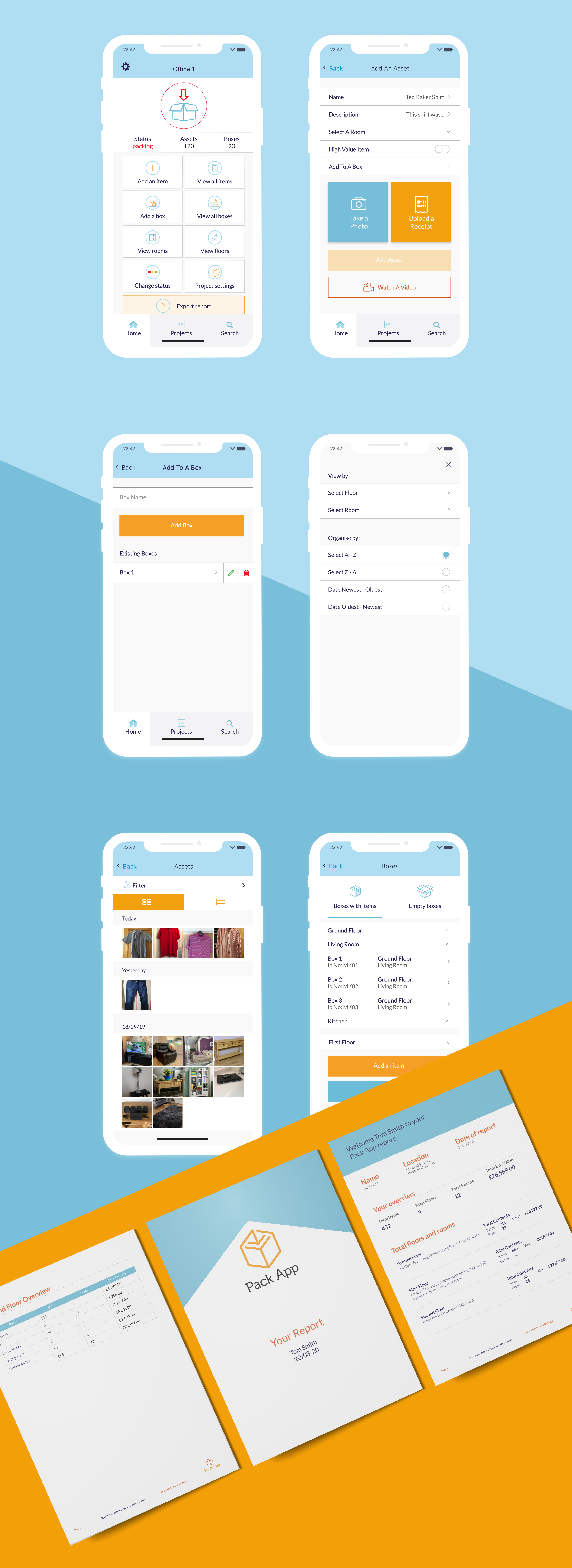 Pack App, mobile based application design and build