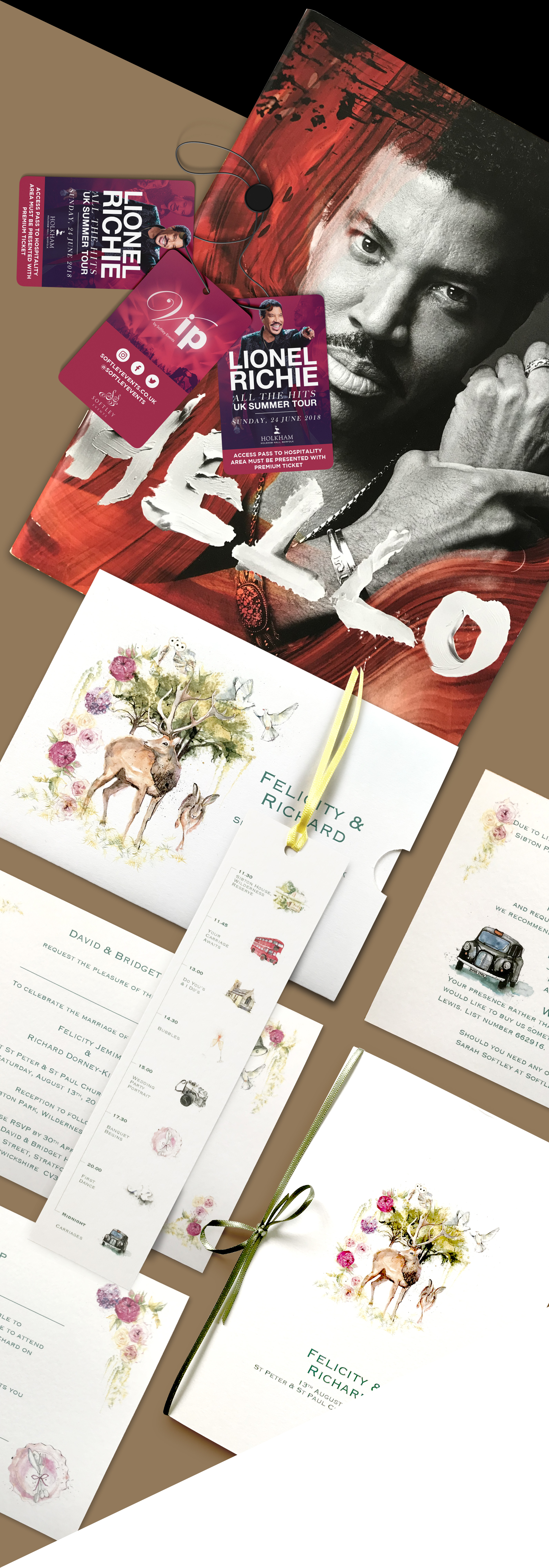 Softley Events, print and website design