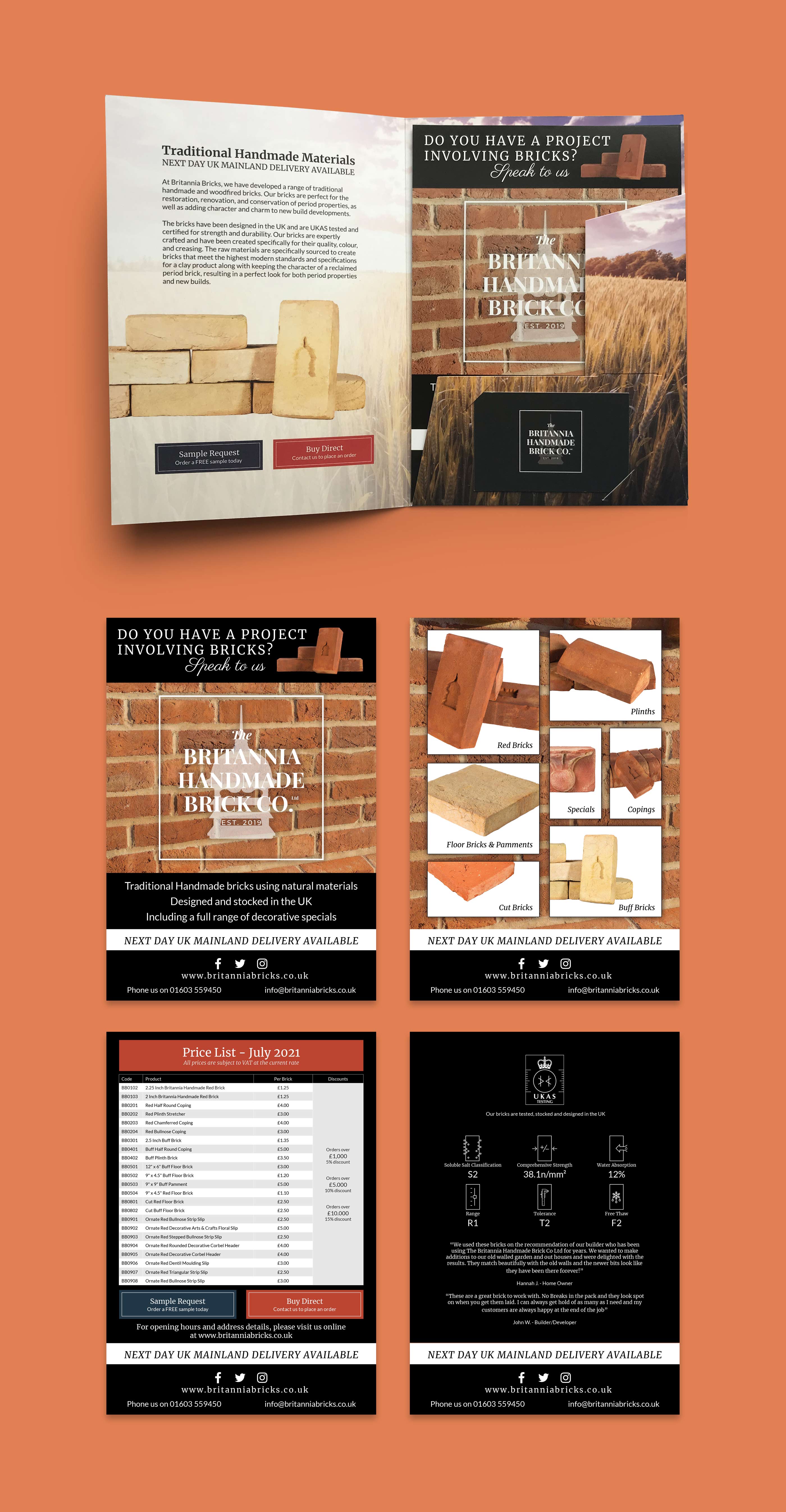 The Britannia Handmade Brick Co, creative design through print and digital media